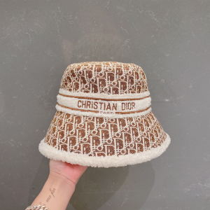 Essenceofluxury Womens Hats Dior Oblique Wool Bucket Hat Brown A190PP180 AA194136