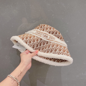 Essenceofluxury Womens Hats Dior Oblique Wool Bucket Hat Brown A190PP180 AA194136