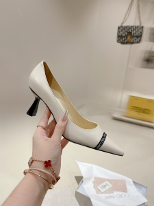 Jimmy Choo Love White Leather Pumps 65MM 