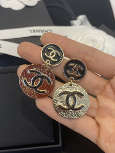 Chanel CC Logo Round Earrings 