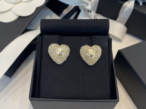 Chanel Crystals Heart Earrings 