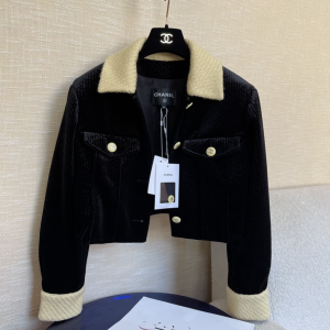 Essenceofluxury Womens Clothing Chanel 2022 Black Velvet Jacket Coat SML A198PP1080 AA194514