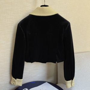 Essenceofluxury Womens Clothing Chanel 2022 Black Velvet Jacket Coat SML A198PP1080 AA194514
