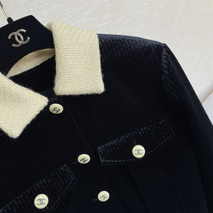 Essenceofluxury Womens Clothing Chanel 2022 Black Velvet Jacket Coat SML A198PP1080 AA194514