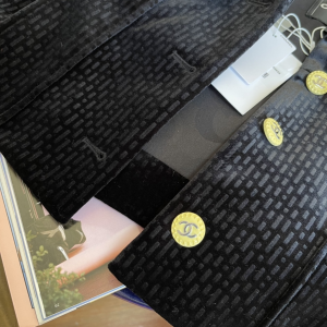 Essenceofluxury Womens Clothing Chanel 2022 Black Velvet Jacket Coat SML A198PP1080 AA194514