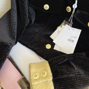 Essenceofluxury Womens Clothing Chanel 2022 Black Velvet Jacket Coat SML A198PP1080 AA194514