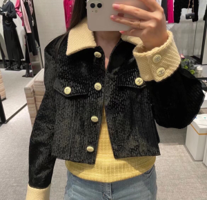 Essenceofluxury Womens Clothing Chanel 2022 Black Velvet Jacket Coat SML A198PP1080 AA194514