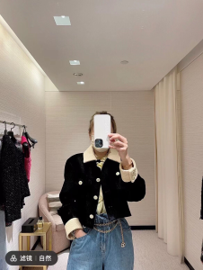 Essenceofluxury Womens Clothing Chanel 2022 Black Velvet Jacket Coat SML A198PP1080 AA194514