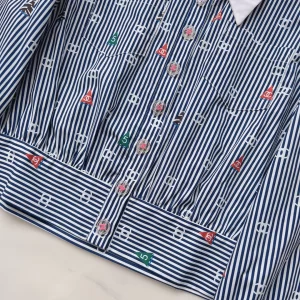 Essenceofluxury Womens Clothing Chanel Allover CC Log Shirt in Blue SML A198PP580 AA194512