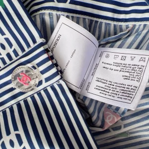Essenceofluxury Womens Clothing Chanel Allover CC Log Shirt in Blue SML A198PP580 AA194512