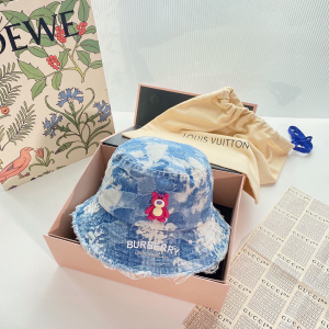 Burberry Blue Denim Patchwork Bucket Hat 