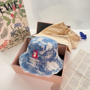 Essenceofluxury Womens Hats Burberry Blue Denim Patchwork Bucket Hat A151PP180 AA194373