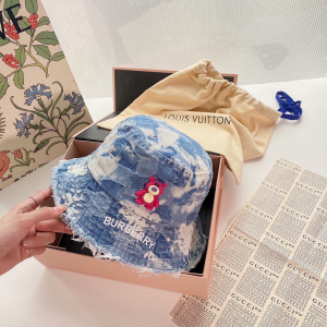 Essenceofluxury Womens Hats Burberry Blue Denim Patchwork Bucket Hat A151PP180 AA194373