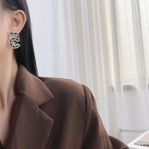 Essenceofluxury Womens Jewelry Chanel CC NO5 Leather Earrings A62PP180 AA194593