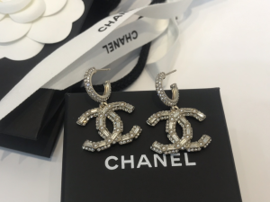 Essenceofluxury Womens Jewelry Chanel Crystals CC Logo Earrings A39PP180 AA194560