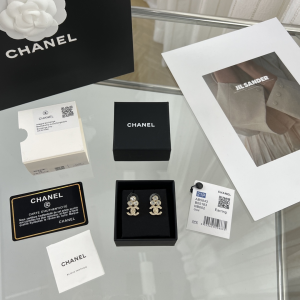 Essenceofluxury Womens Jewelry Chanel Crystals CC Logo Earrings A62PP180 AA194586