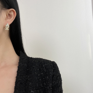 Essenceofluxury Womens Jewelry Chanel Crystals CC Logo Earrings A62PP180 AA194586