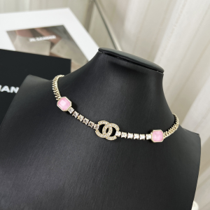 Chanel Crystals CC Logo Necklace 