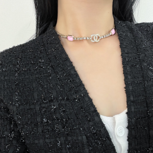 Essenceofluxury Womens Jewelry Chanel Crystals CC Logo Necklace A62PP280 AA194588