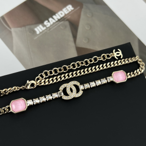 Essenceofluxury Womens Jewelry Chanel Crystals CC Logo Necklace A62PP280 AA194588