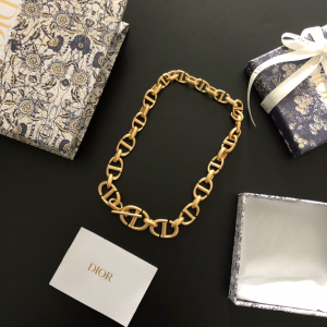 Dior CD Navy Necklace Gold 