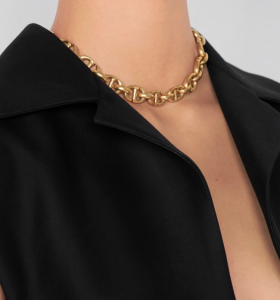 Essenceofluxury Womens Jewelry Dior CD Navy Necklace in Gold A39PP280 AA194565