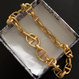 Essenceofluxury Womens Jewelry Dior CD Navy Necklace in Gold A39PP280 AA194565