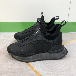 Valentino Vlogo Black Leather Sneakers 