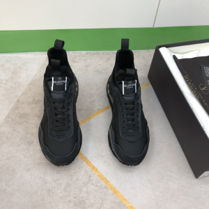 Essenceofluxury Mens Shoes Valentino Vlogo Black Leather Sneakers 38 To 44 A151PP680 AA194938