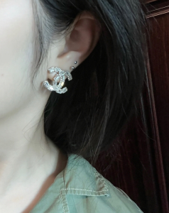 Essenceofluxury Womens Jewelry Chanel Crystals CC Logo Earrings A152PP180 AA194983