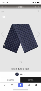 Essenceofluxury Womens Scarf Gucci GG Cashmere Silk Scarf in Blue 200x70CM A151PP280 AA194774