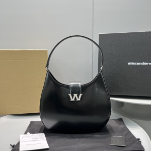 Alexander Wang W Legacy Large Hobo Shoulder Bag Black Shiny Calf Leather Alexander Wang W Legacy Large Hobo Shoulder Bag Black Shiny Calf Leather