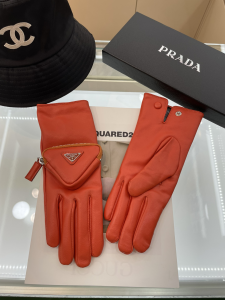 Essenceofluxury Womens Glove Prada Nappa Leather Glove with Pouch Red A123PP280 AA195188