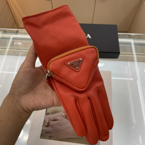 Essenceofluxury Womens Glove Prada Nappa Leather Glove with Pouch Red A123PP280 AA195188