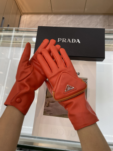 Essenceofluxury Womens Glove Prada Nappa Leather Glove with Pouch Red A123PP280 AA195188