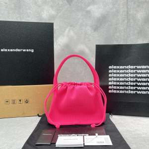Alexander Wang Ryan Small Drawstring RIB Shoulder Bag Rose Red Alexander Wang Ryan Small Drawstring RIB Shoulder Bag Rose Red