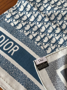 Essenceofluxury Womens Scarf Dior Oblique Cashmere Silk Scarf in Blue Gray A151PP280 AA195217