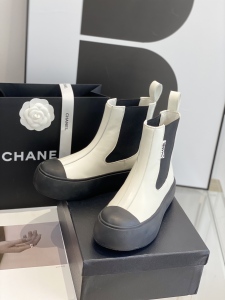 Essenceofluxury Womens Shoes Chanel White Leather Ankle Boot 35 To 40 A151PP580 AA195278