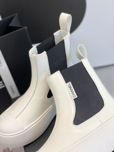 Essenceofluxury Womens Shoes Chanel White Leather Ankle Boot 35 To 40 A151PP580 AA195279