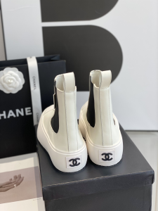 Essenceofluxury Womens Shoes Chanel White Leather Ankle Boot 35 To 40 A151PP580 AA195279
