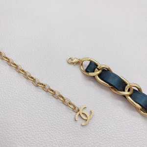 Essenceofluxury Womens Belts Chanel Bownot Chain Leather Belt in Black A175PP240 AA196061