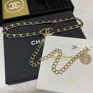 Essenceofluxury Womens Belts Chanel CC Chain and Leather Belts A152PP280 AA196018