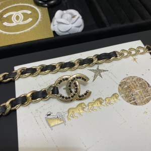 Essenceofluxury Womens Belts Chanel CC Chain and Leather Belts A152PP280 AA196018