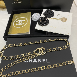 Essenceofluxury Womens Belts Chanel CC Chain and Leather Belts A152PP280 AA196018