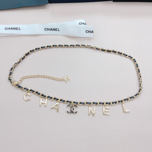 Chanel CC Logo Monogram Leather Chain Belt 