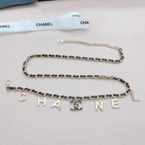 Essenceofluxury Womens Belts Chanel CC Logo Monogram Leather Chain Belt A175PP240 AA196065