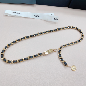 Chanel Chain Leather Belt Black 