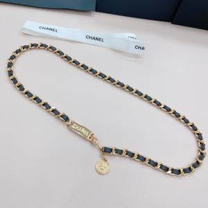 Essenceofluxury Womens Belts Chanel Chain Leather Belt in Black A175PP240 AA196062