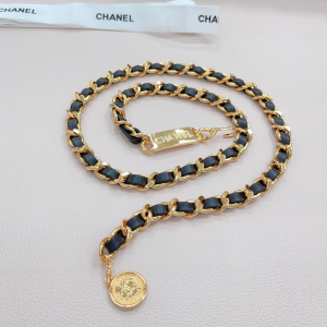 Essenceofluxury Womens Belts Chanel Chain Leather Belt in Black A175PP240 AA196062