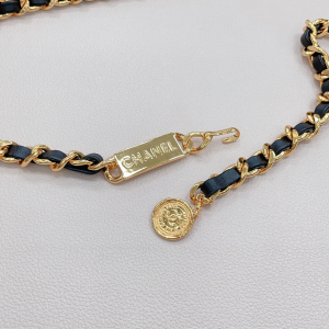 Essenceofluxury Womens Belts Chanel Chain Leather Belt in Black A175PP240 AA196062